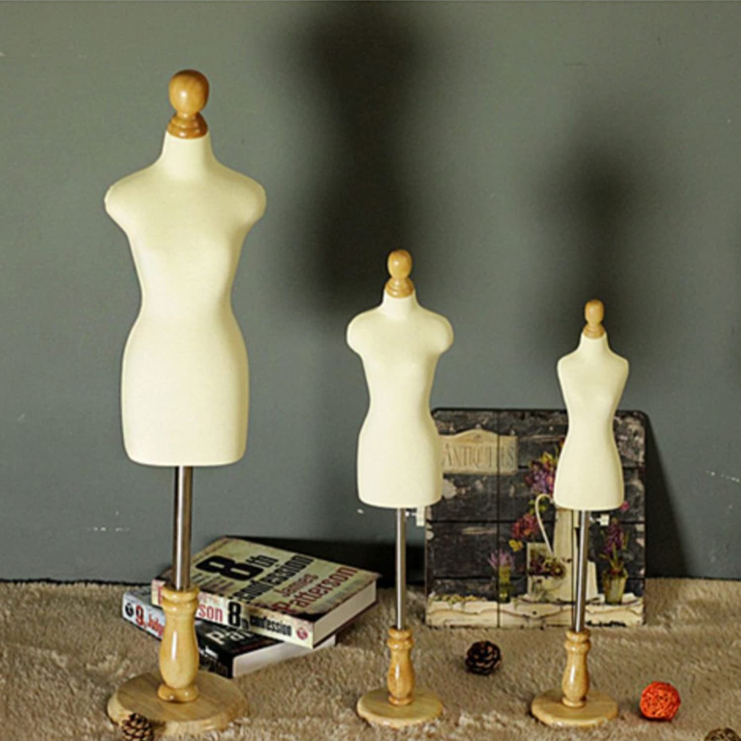 Schneider Dummy Mannequins Kleine Schneider Dummy Weiblich, Mini Puppe Kleid Form Display Mannequin Dressmakers Manikins Dekoration Puppenhaus Zubehör, einstellbare Höhe 1/4 c