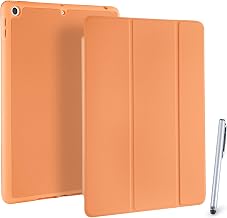 Pencil Storage, Stylus Pen with 2 Films, Compatible with iPad 10.2, 9th, 8th and 7th Generation, iPad Cover, 10.2 Inches, Auto Sleep Function, Pastel Color, Cute, Shockproof, No Corner Cracking, Compact, Lightweight, Thin, TPU, Matte and Soft Texture (T02