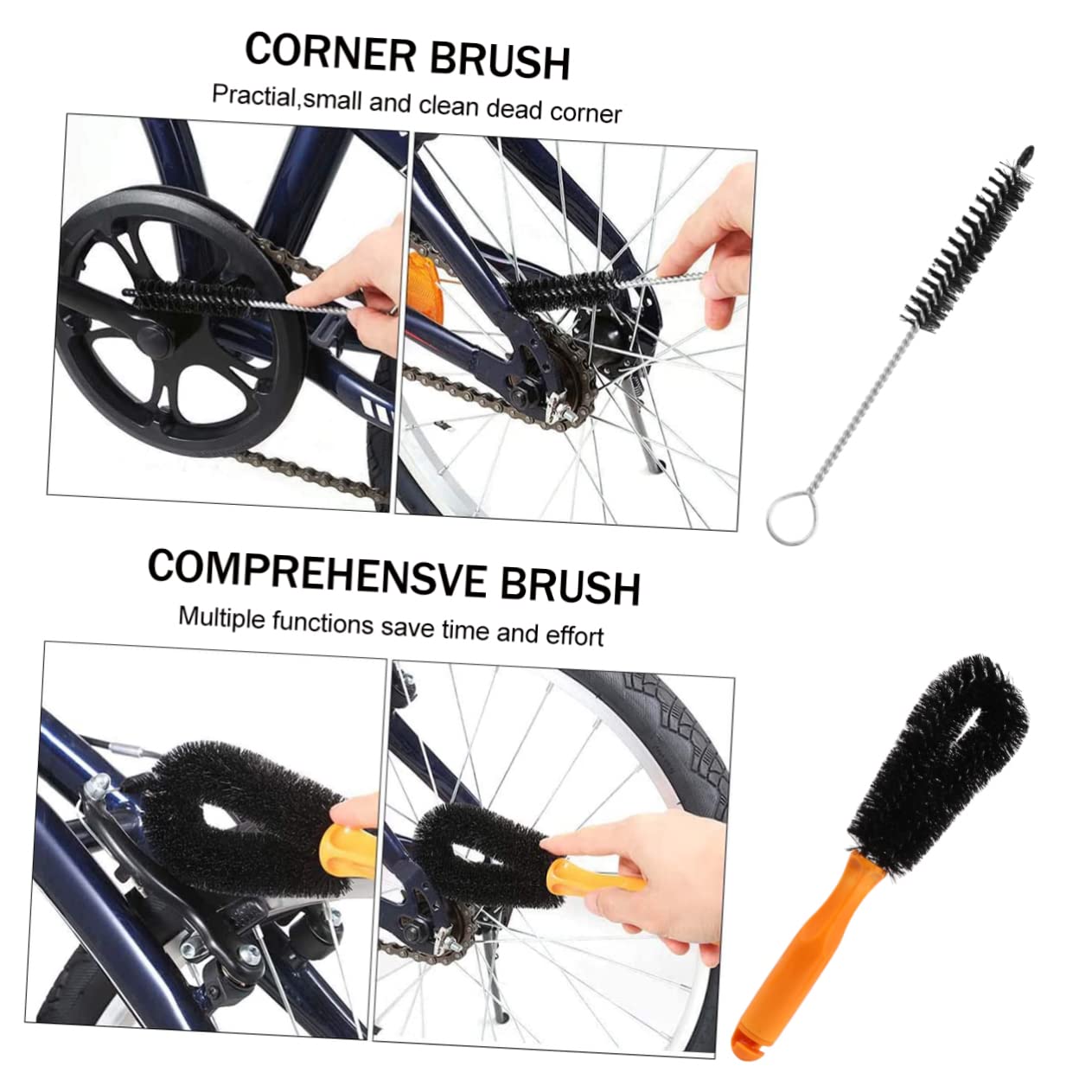 HEMOTON 8pezzi Kit Di Pulizia Per Catena Di Bicicletta Spazzole e Rondelle Strumenti Di Pulizia e Manutenzione Per Bici Specifici Per Catene e Parti Della Bicicletta