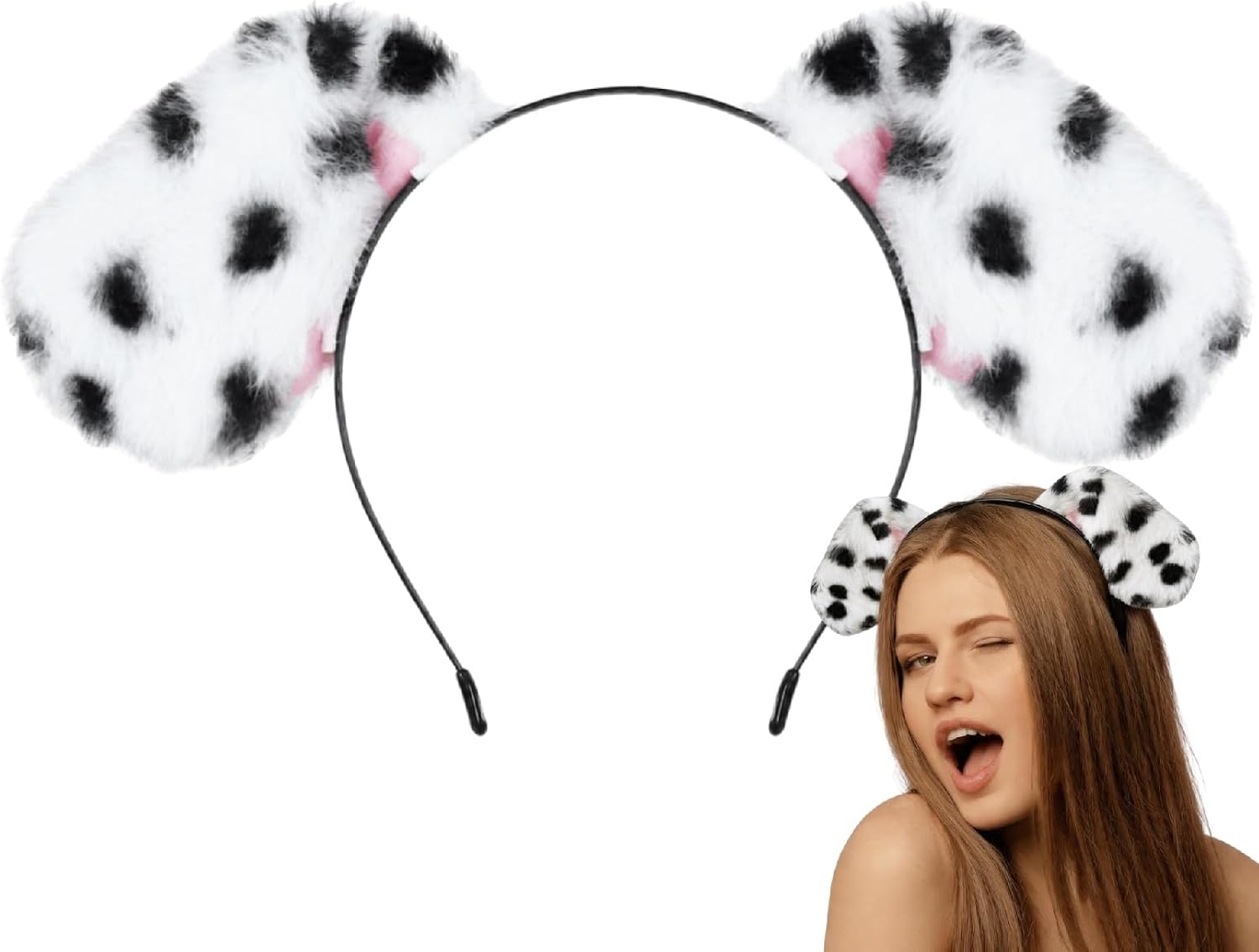 Dalmatian Ears Headband, Dog Ears Headband Puppy Ears With Moveable Design, Dog Ear Headband for Adult