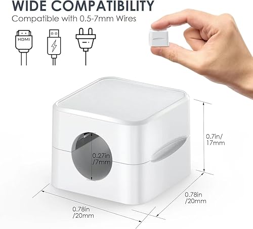 Miniatura 6 de Paquete de 6 organizadores de cables magnéticos, clips de gestión de cables de escritorio, cargador de teléfono, organizador de cables para mesita