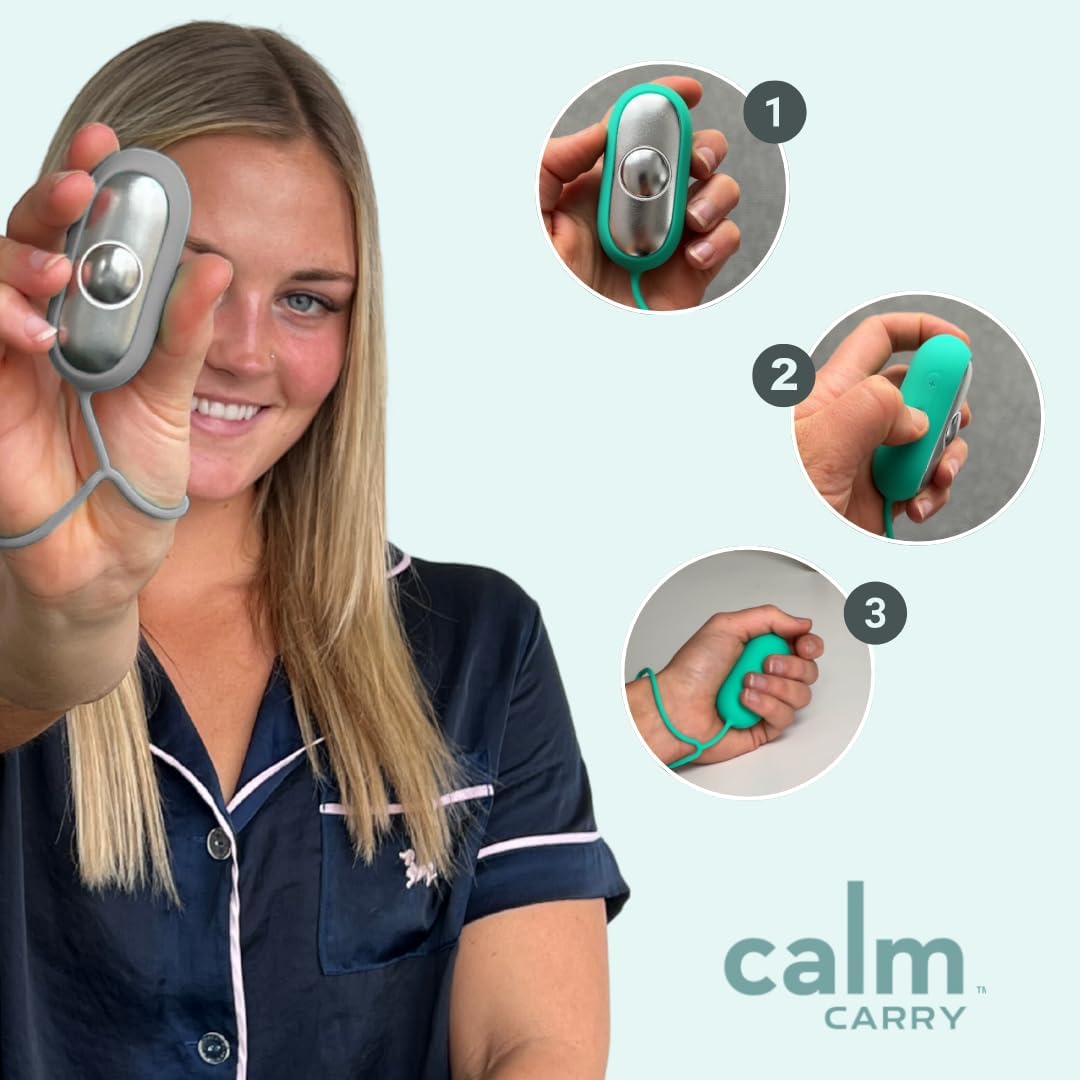 Glowco CalmCarry Sleep Aid Device – Handheld Microcurrent Relaxation Tool, Supports Calm, Focus & Gentle Relief, USB Rechargeable, Portable Wellness Device for Adults & Kids | Teal Calm Carry