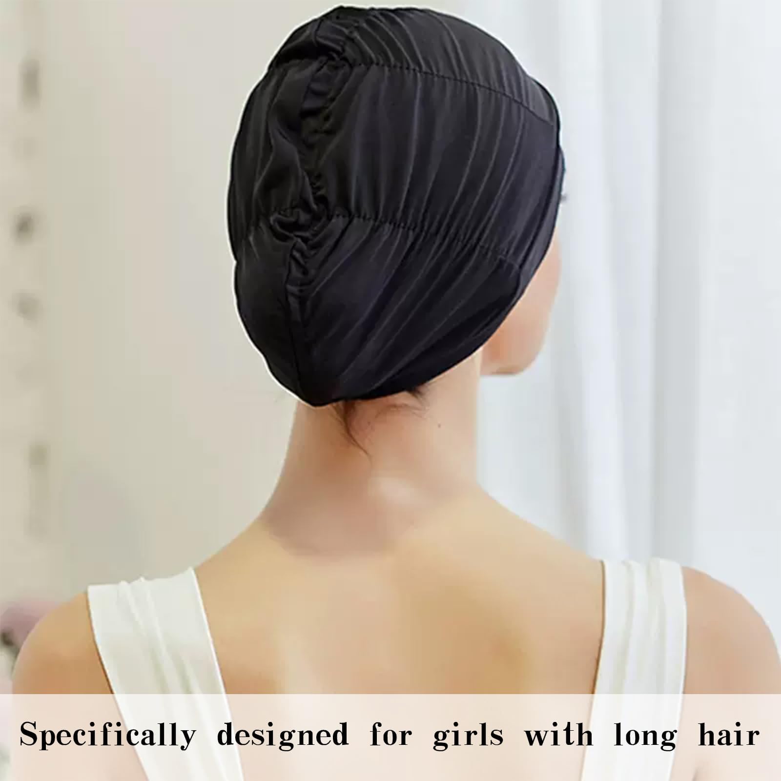 FUGLUS Damen Badekappe Turban Style - Retro Schwimmhaube Mit Ohrenschutz