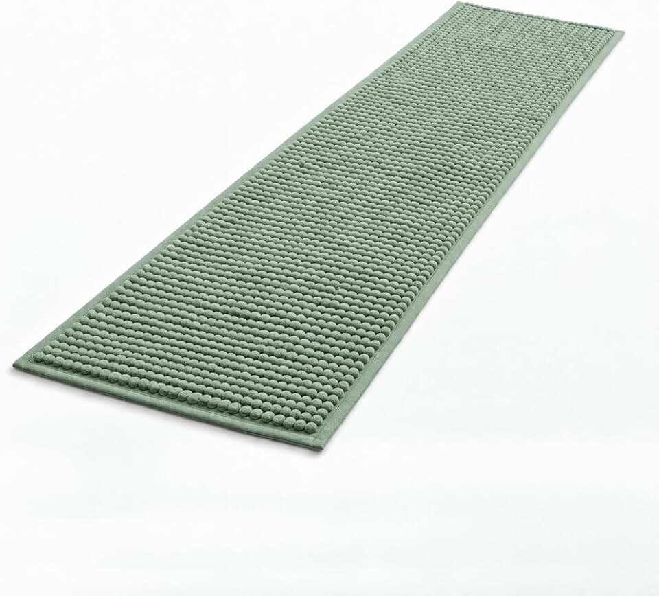 Tapete Passadeira Macarrão Antiderrapante 40x110cm Corttex – Estilo Bolinhas, Cozinha e Lavanderia, Conforto e Segurança (Verde Claro)