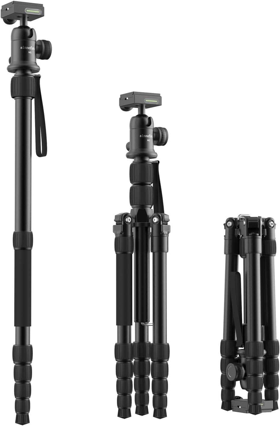 Sinnofoto®M2522 55.9" Aluminum Portable Travel Lightweight Camera Tripod with 1/4" Quick Release Plate on 360 Degree Exquisite CNC Shaped Tripod Ball Head Ballhead For DSLR Camera,Camcorder