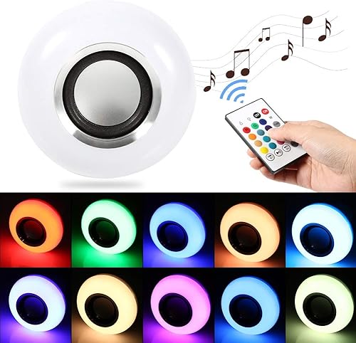 Miniatura 4 de Bombilla inteligente, 12 W, E27 RGB, lámpara cambiante de fácil instalación, bombilla de altavoz BT, lámpara de luz de sincronización de música con