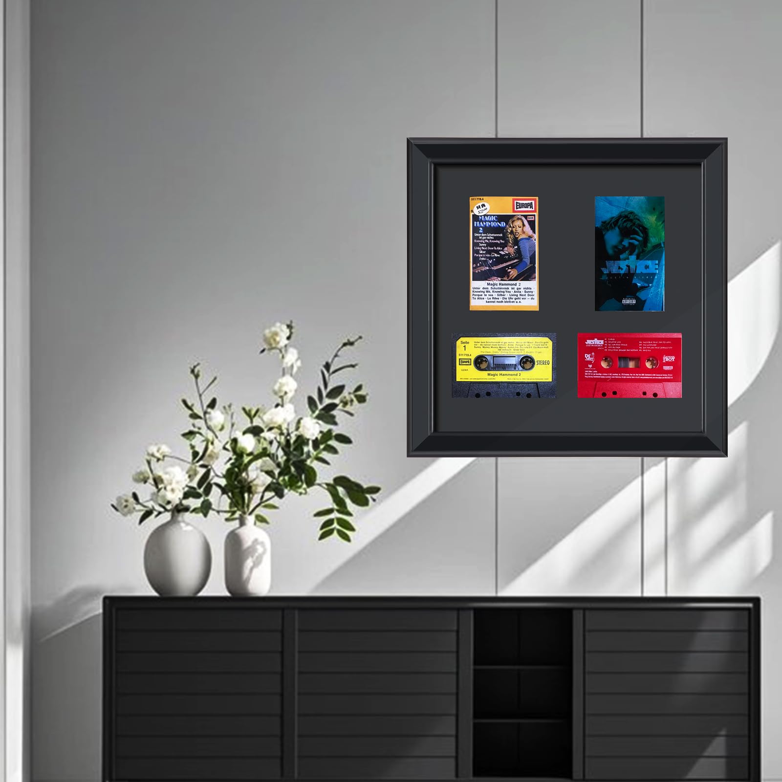 Cassette Tape Storage Shadow Box Display Cabinet,Cassette Storage Display Frame,Cassette Tape Case Display Frame with EVA Foam Lining,Retro Music Decor,Cassette Collection Display,Cassette Tape Holder - Image 2