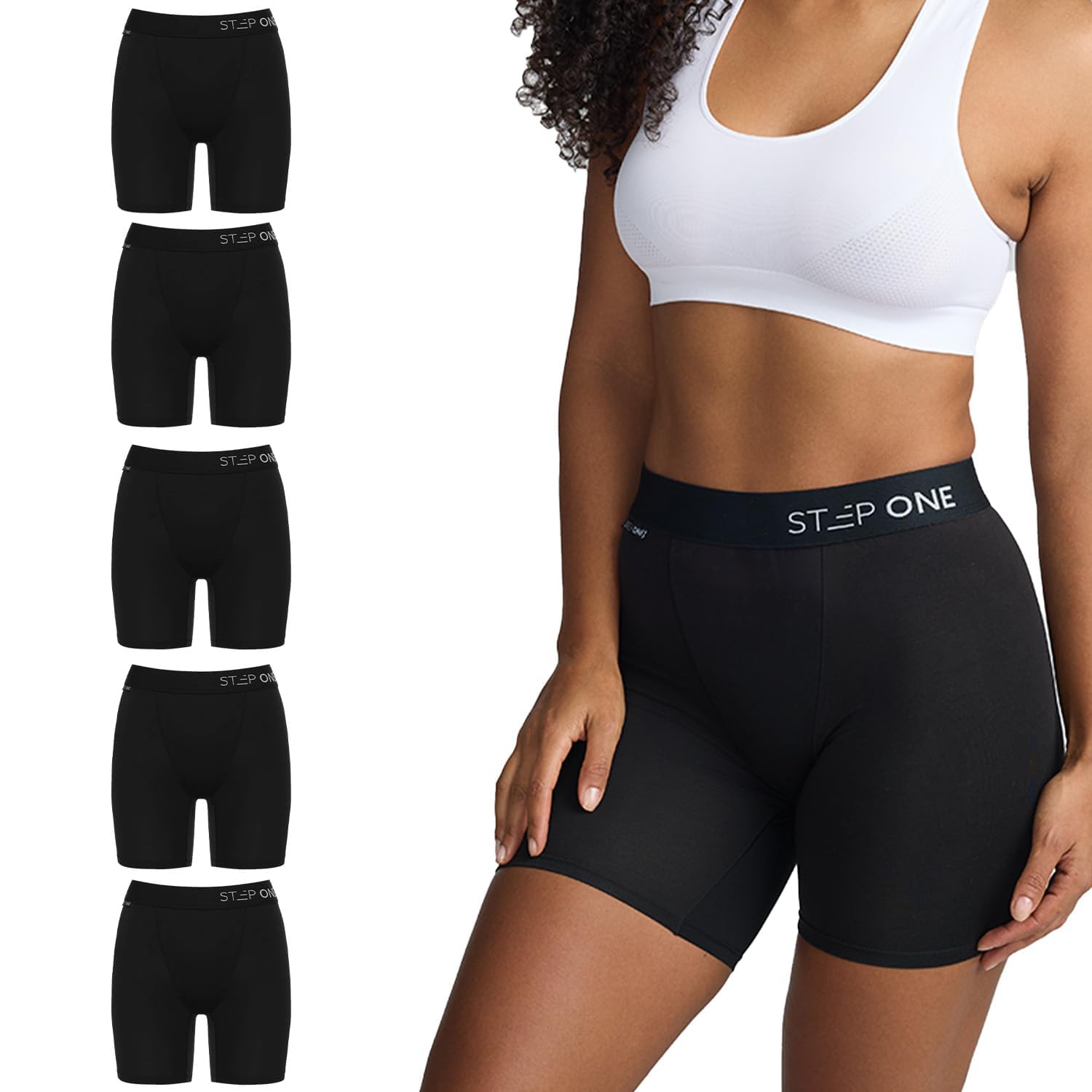 STEP ONE Boxershorts Damen Unterwäsche - Feuchtigkeitsabweisende Damen Boxershorts, Pantys Damen Unterhosen mit Scheuerschutz, Bequeme Hotpants Damen Unterwäsche