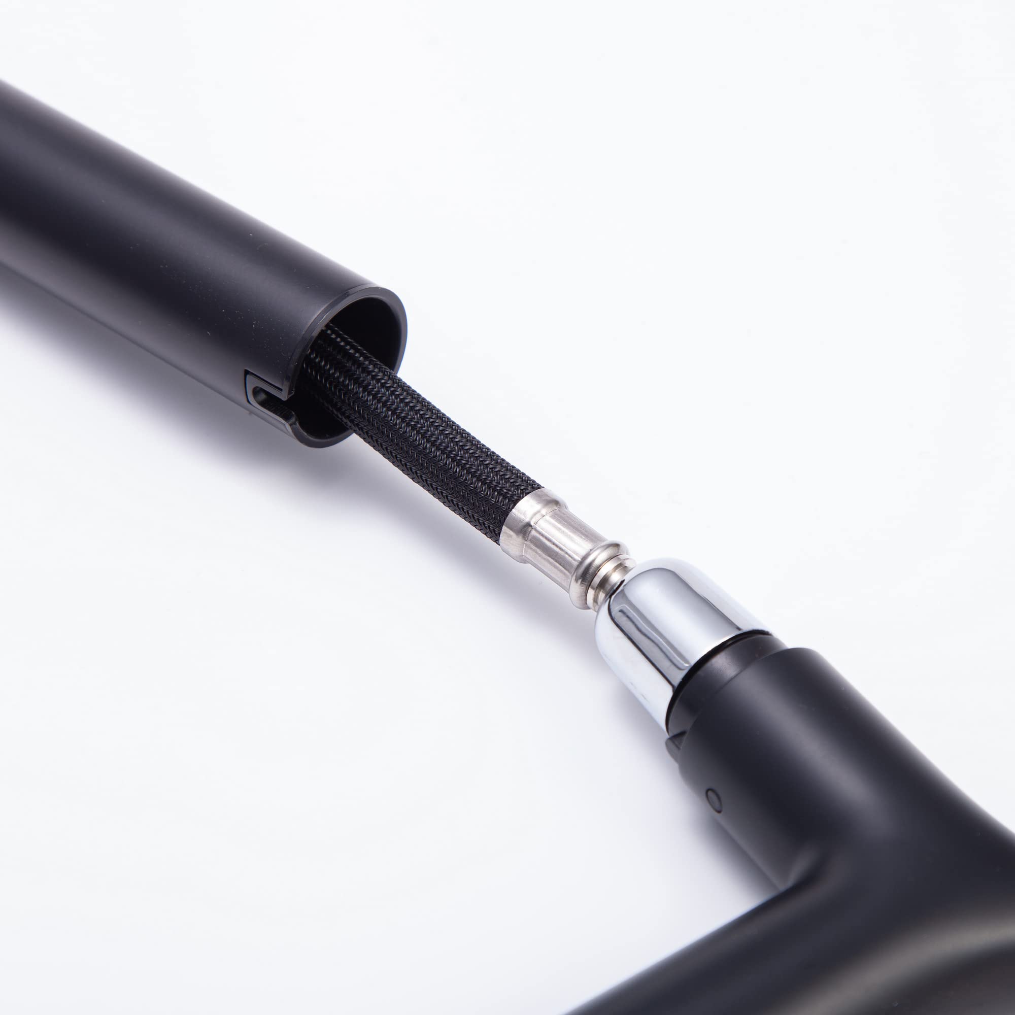 INEX EUROPA Robinet de cuisine avec tuyau amovible 5 ans de garantie noir mat en acier inoxydable modèle KED88588 économie d'eau haute pression réglable