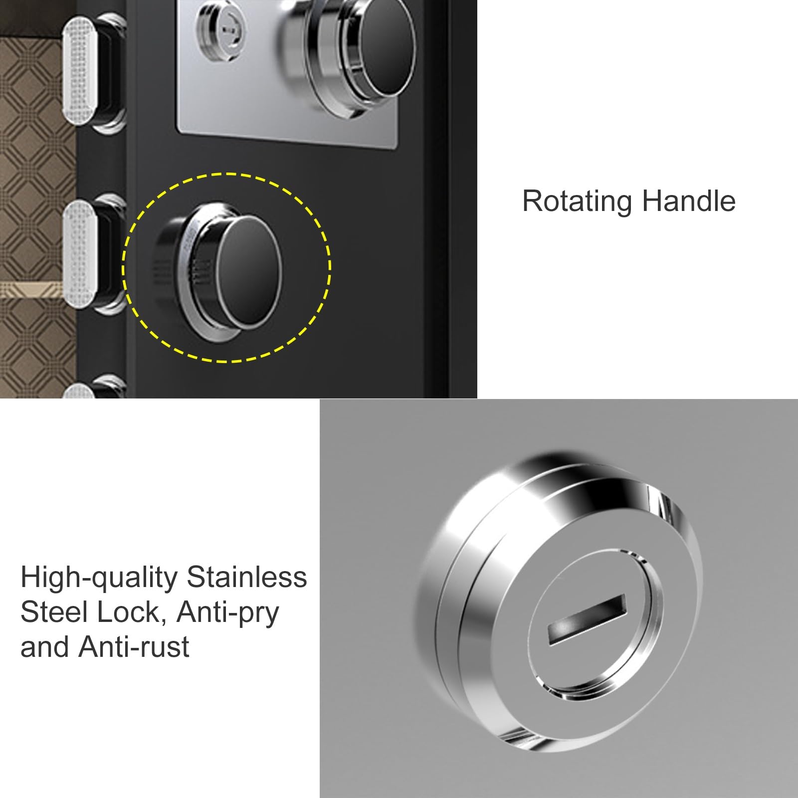 Cassaforte Combinazione di Quadranti Meccanici Cassetta Sicurezza Grande con Chiave Safe per Casa, Ufficio, Hotel(Brown,70CM/28IN)