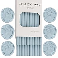 Vista 5 de 20 barras de sellado de cera para pistola de pegamento para invitaciones de boda, sellado de letras de sobre (20, azul bebé)