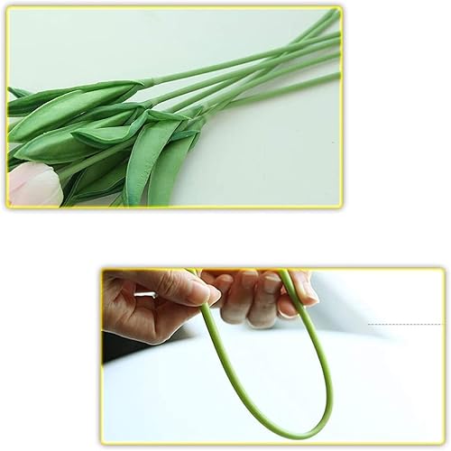 Miniatura 4 de 30 tulipanes de tacto real flores artificiales de poliuretano tulipanes falsos para arreglos de bodas fiestas Pascua primavera hogar comedor oficina
