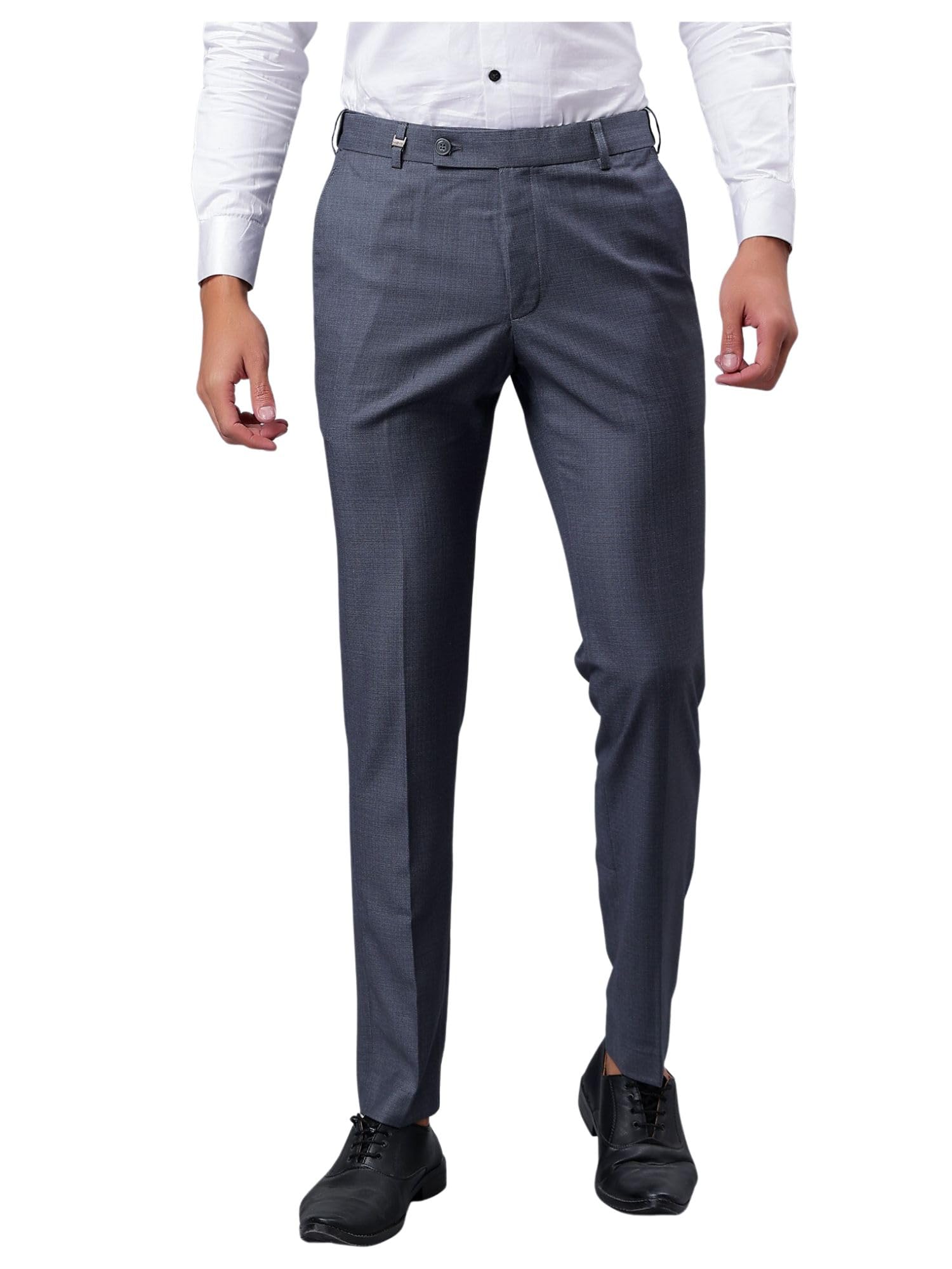 FOLLOWUPMen's Slim Fit Formal Trouser Pant - Flat Front Soft Poly-Viscose (F1004)
