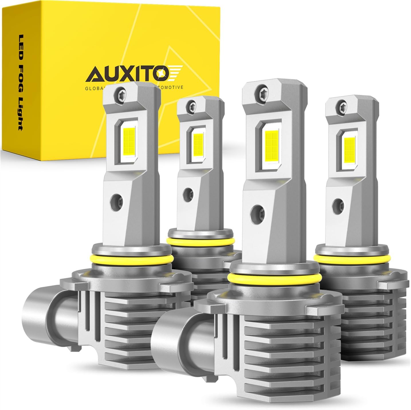AUXITO 9005 9006 Fog light Combo, 50,000LM 6500K Bright White, 50000 Hours Lifespan, Non-polarity Pack of 4