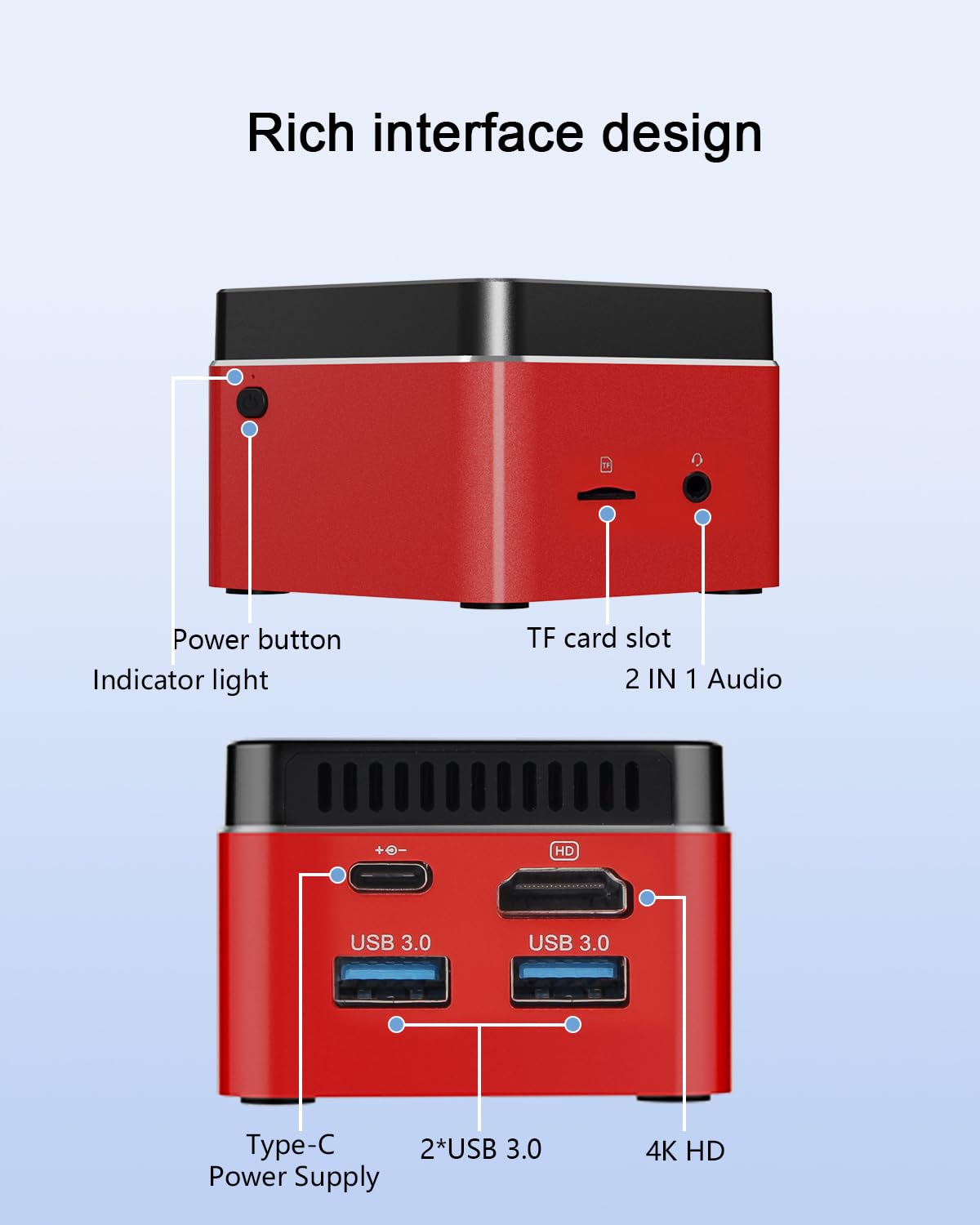 Mini PC NucBox G5 with in-tel J4125 Micro Desktop Computer 4K Display 8GB DDR4 256GB SSD Wi-Fi5.0/BT4.0/USB3.0/HD/TF Slot for Home/Business/School (12-Months-Technical Support)