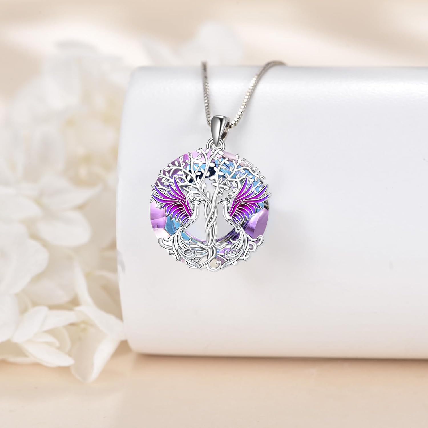 POPKIMI Phoenix Necklace 925 Sterling Silver Crystal Nirvana of Phoenix Rising Jewelry Christmas Birthday Gifts for Women - Image 2