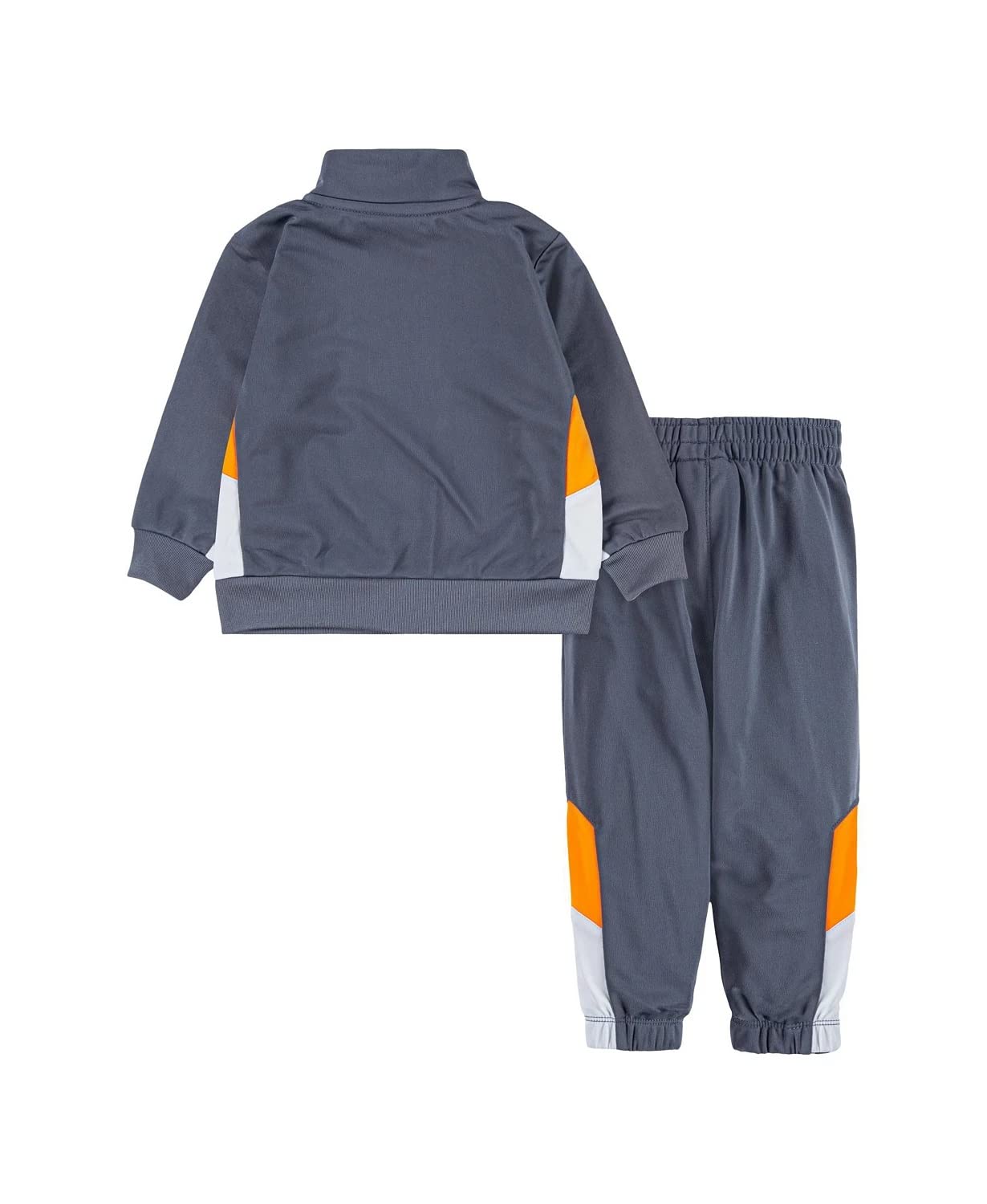 Nike Little Boys Full Zip Tricot Jacket and Pants 2 Piece Set (Grey(76H980-M19)/Orange, 24 Months)