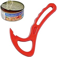 Home-X 拉片开罐器 - 手动环形拉片开罐器 - 老年人轻松打开开罐器,保护指甲或关节炎 - 洗碗机保险箱厨房和户外开罐器工具 - 红色