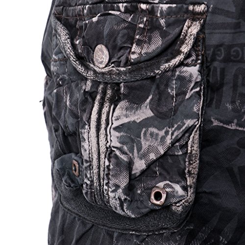 YIJU Calça Curta Masculina Tática Ao Ar Livre Calças de Combate Vintage Roupas de Trabalho - Cinza 3