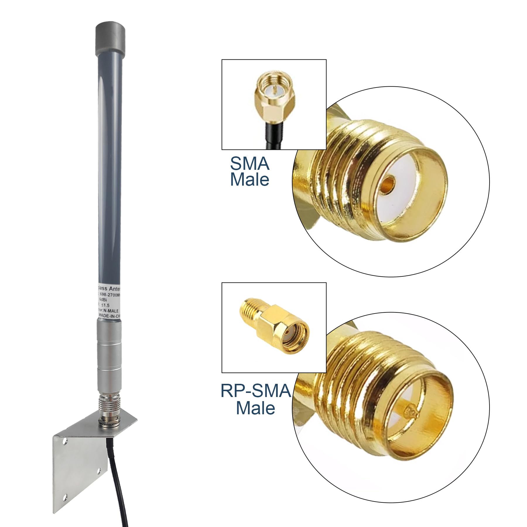 Zewnętrzna antena 4G LTE do montażu na ścianie wodoodporna antena z męskim kablem SMA adapter RPSMA kompatybilna z T-Mobile Verizon ATT Sprint Router Trail Camera Gateway Modem Cellular Home Internet