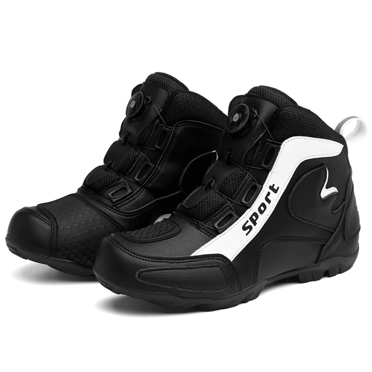 SDEQA Scarpe Moto Uomo Stivali Moto Motocross | Impermeabili Antiscivolo Traspiranti con Protezione Cambio, Suola Antiscivolo