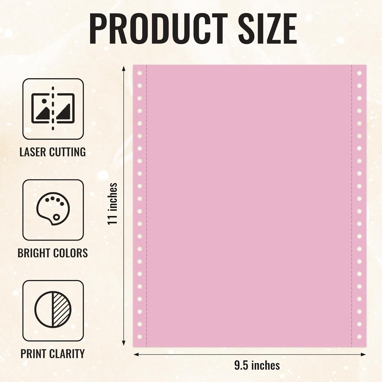 Affrolling 1600 Counts Continuous Feed Computer Paper Bulk 9-1/2'' x 11'' 2 Part Fanfold Left and Right Margin Perforated Carbonless Dot Matrix Printers Computer Plain Copy Paper White/pink Color