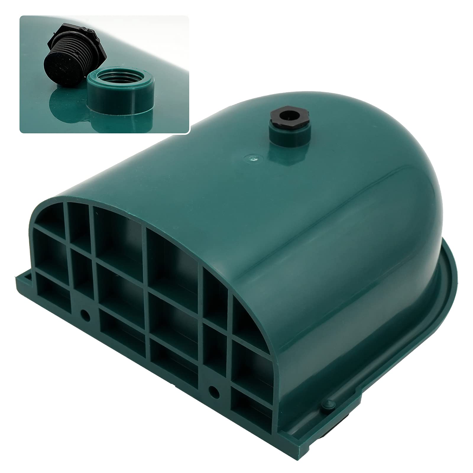 Acquerello automatico grande per cavalli, con valvola galleggiante e tappo di scarico, erogatore automatico di acqua per pecore, cane, cavallo, mucca, maiale in plastica (verde scuro)