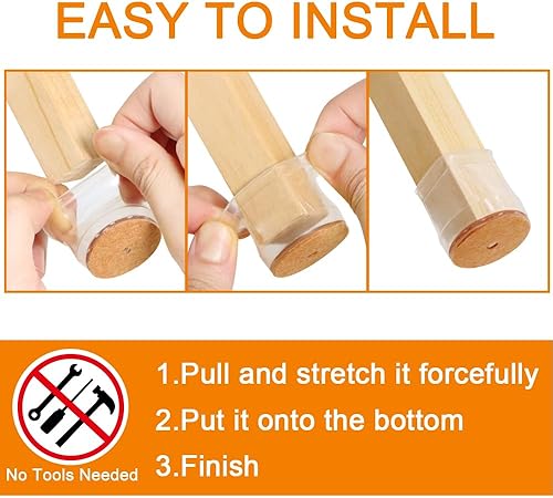 Miniatura 6 de 24 protectores de suelo para patas de silla para suelos de madera dura fundas de silicona para proteger suelos de baldosas de madera almohadillas de