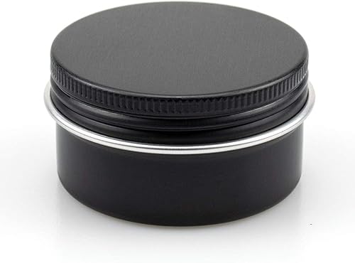 Miniatura 4 de Foraineam Paquete de 60 botellas redondas de aluminio para bálsamo labial de 1 onza con tapa de rosca, latas vacías negras para ungüento, polvo,