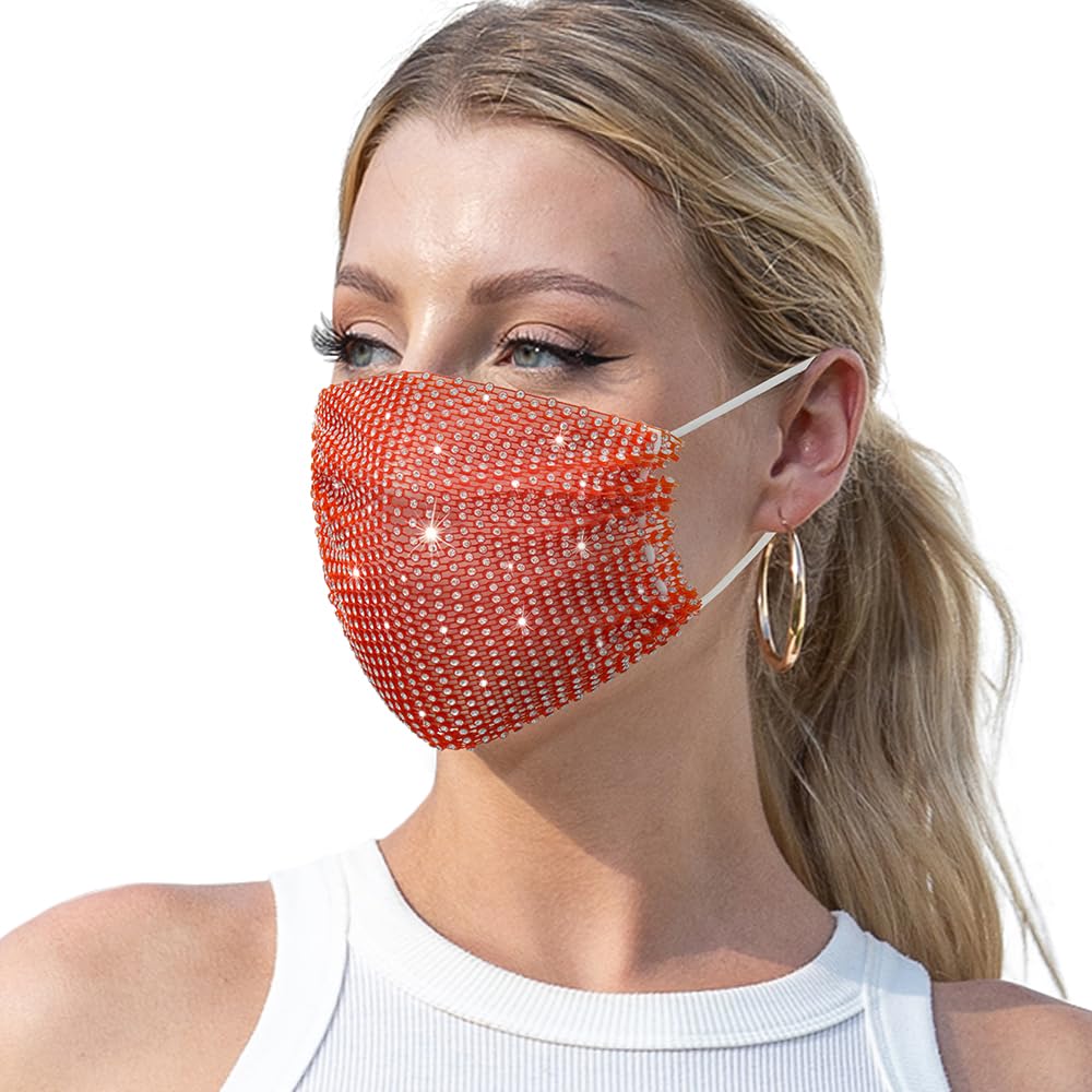 Sparkly Rhinestone Face Mask for Women Masquerade Glitter Bling Mask Party