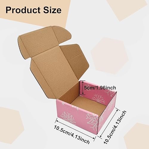 Miniatura 2 de Cajas de envío de corazones rosa bebé, cajas de cartón corrugado Kraft reciclables para embalaje de correo (paquete de 25 unidades, 4 x 4 x 2