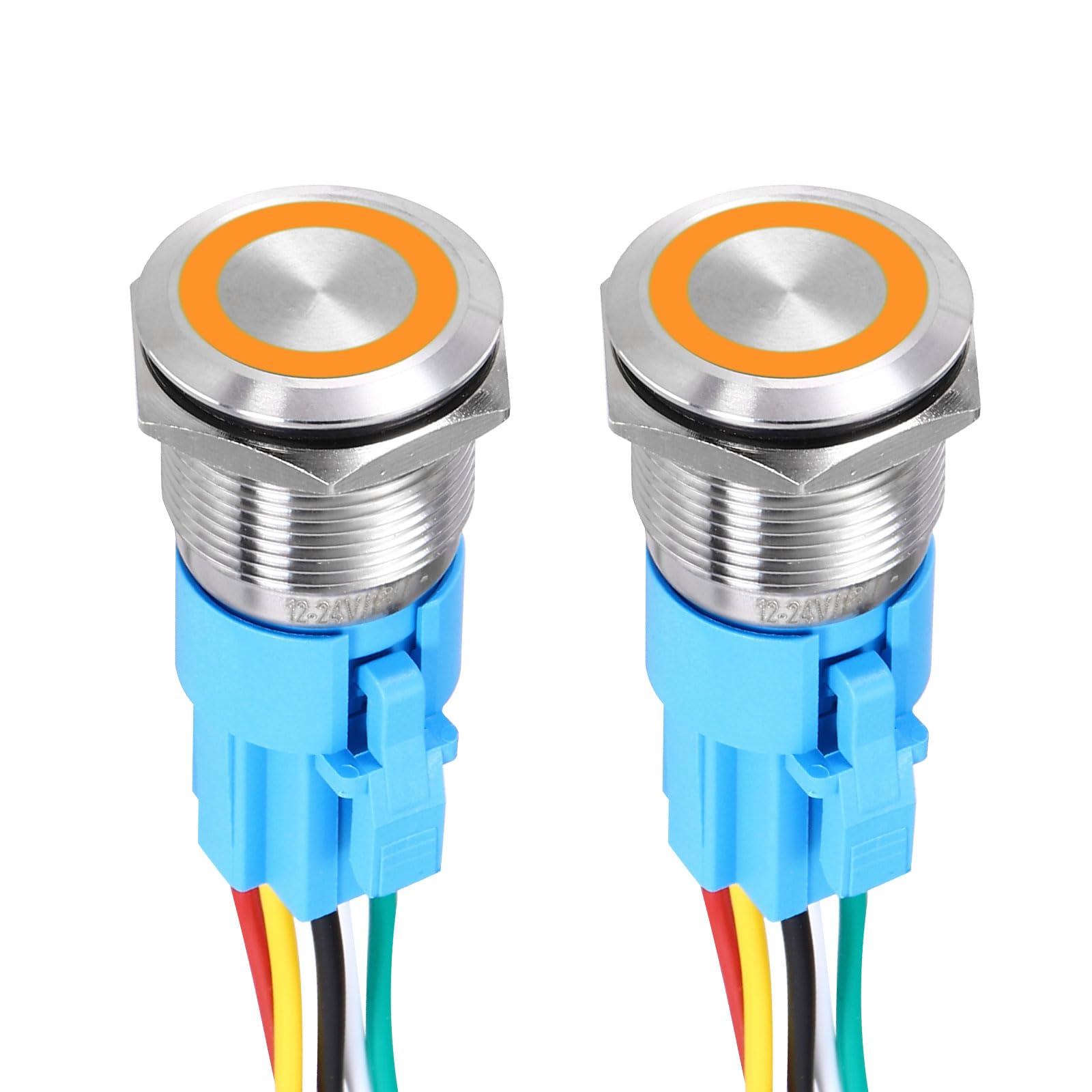 DMiotech 2Pcs 19mm / 3/4" Push Button Switch