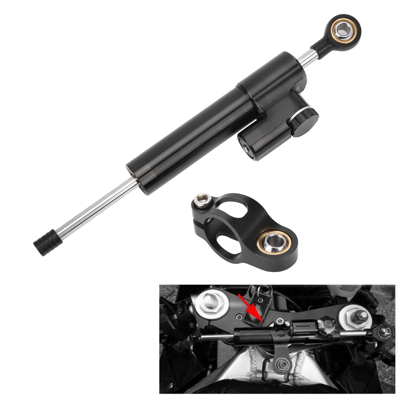 Motorrad Lenkungsdämpfer, Universal Motorrad Lenkungsdämpfer Stabilisator Sicherheitssteuerung Zubehör Ersatz für Motorrad