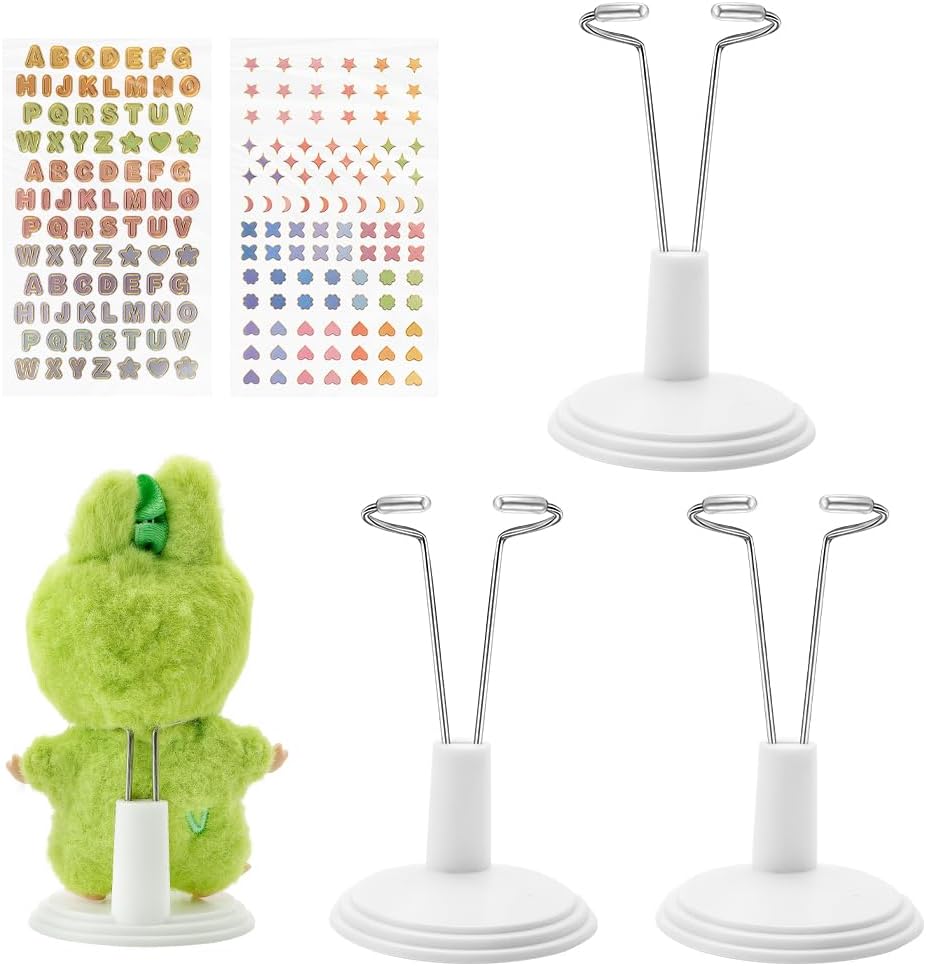 WALLFID Adjustable Doll Stand,Figure Stand,Display Holder for Doll,Toy Stand Accessories,Stand with Waist Clip, Stable Support for Collectible & Photography,Dolls Not Included (3pcs(10cm))