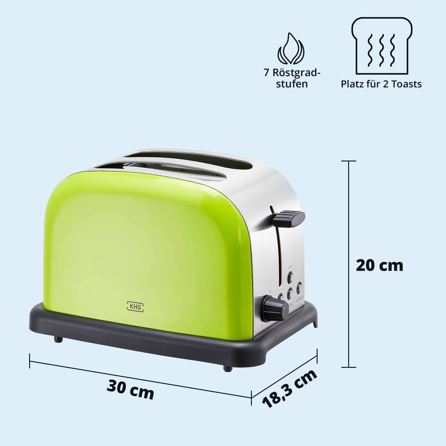 KHG Frühstücksset Wasserkocher Toaster Kaffeemaschine 1,7 Liter 360° Sockel Kalkfilter 6 Röststufen LCD-Display