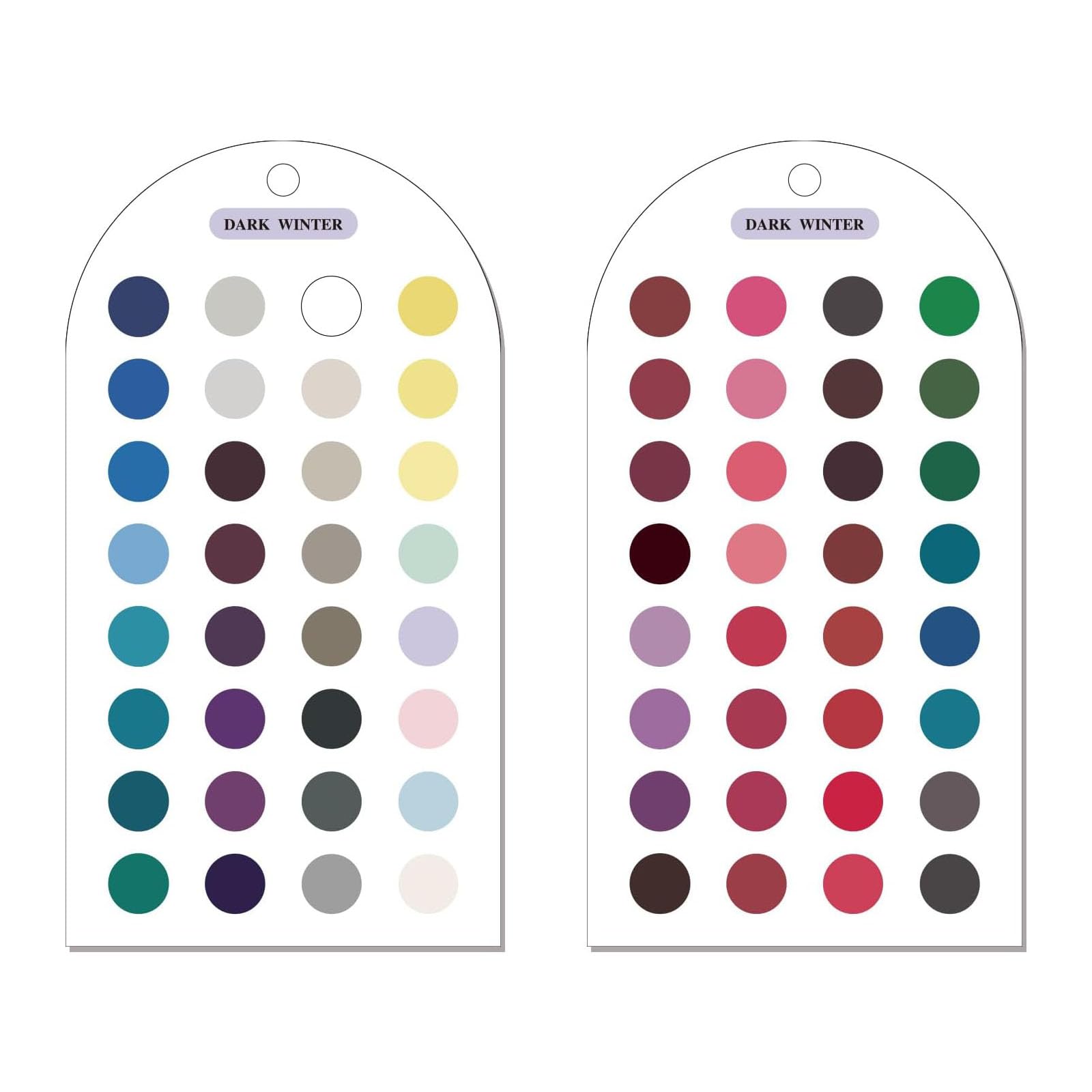 ADYJEE Color Reference Card Set, 2Pcs Portable Guide Cards with Top Hole for Easy Daily Comparison on the Go Use Portable Tone Check Cards Set