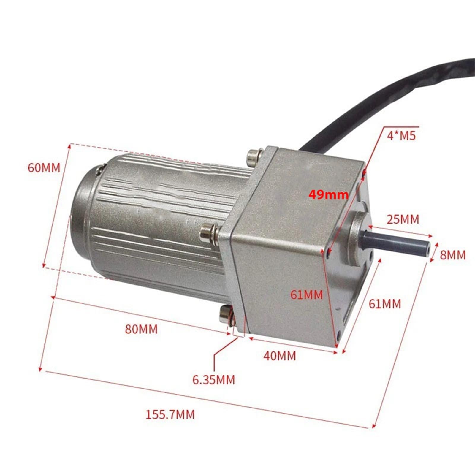 Kit de motorreductor de velocidad 2IK6RGN-C, 6 W, 220 V CA, monofásico, marco de 60 x 60 mm, motorreductor de velocidad ajustable Reducción de par(7.5RPM)