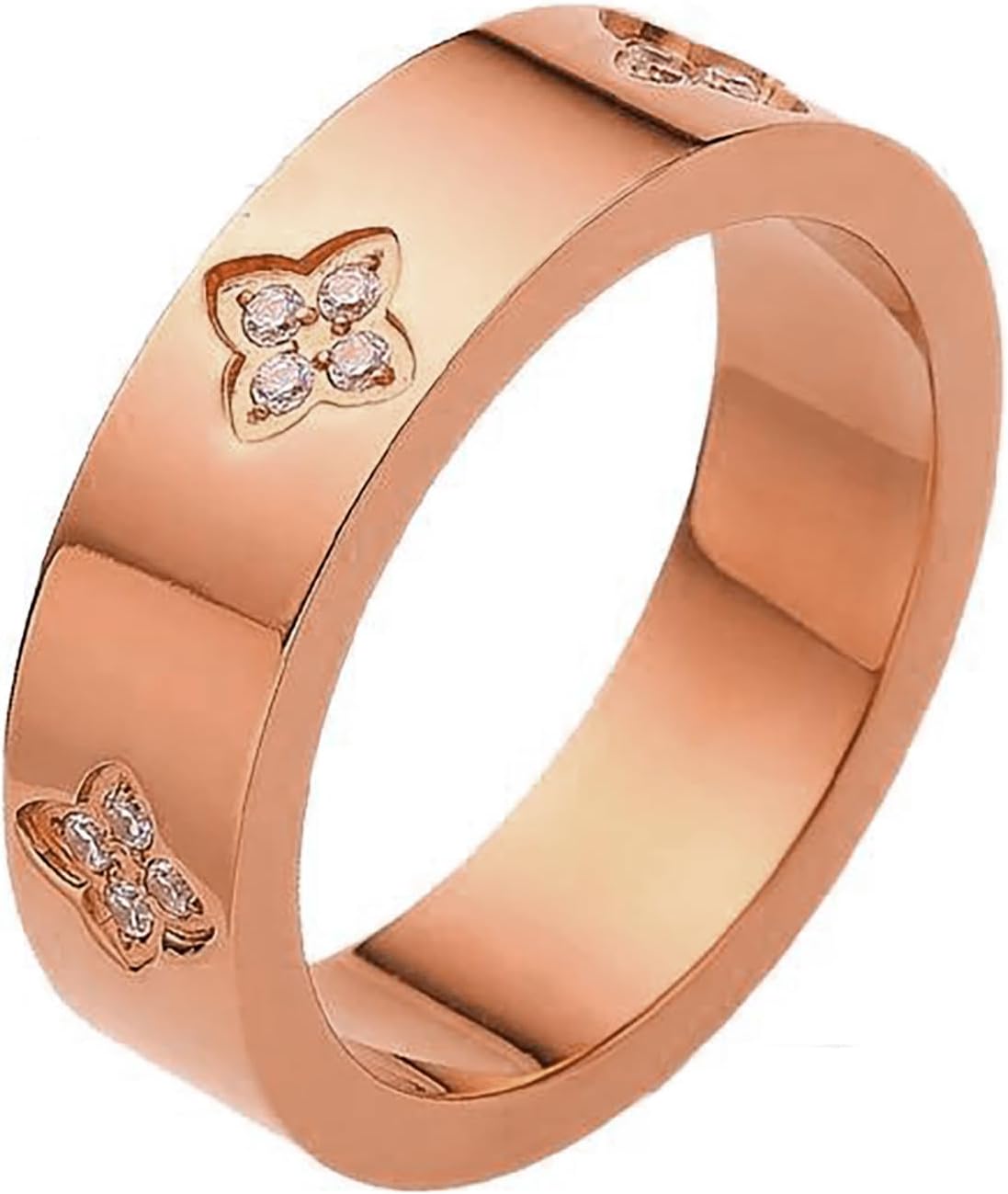 10k/14k/18k Solid Gold Natural Diamond Heart Ring For Women, 925 Sterling Silver Natural Diamond Four-Leaf Clover Wedding Ring, Engagement Anniversary For Wife Mom Free Engraving