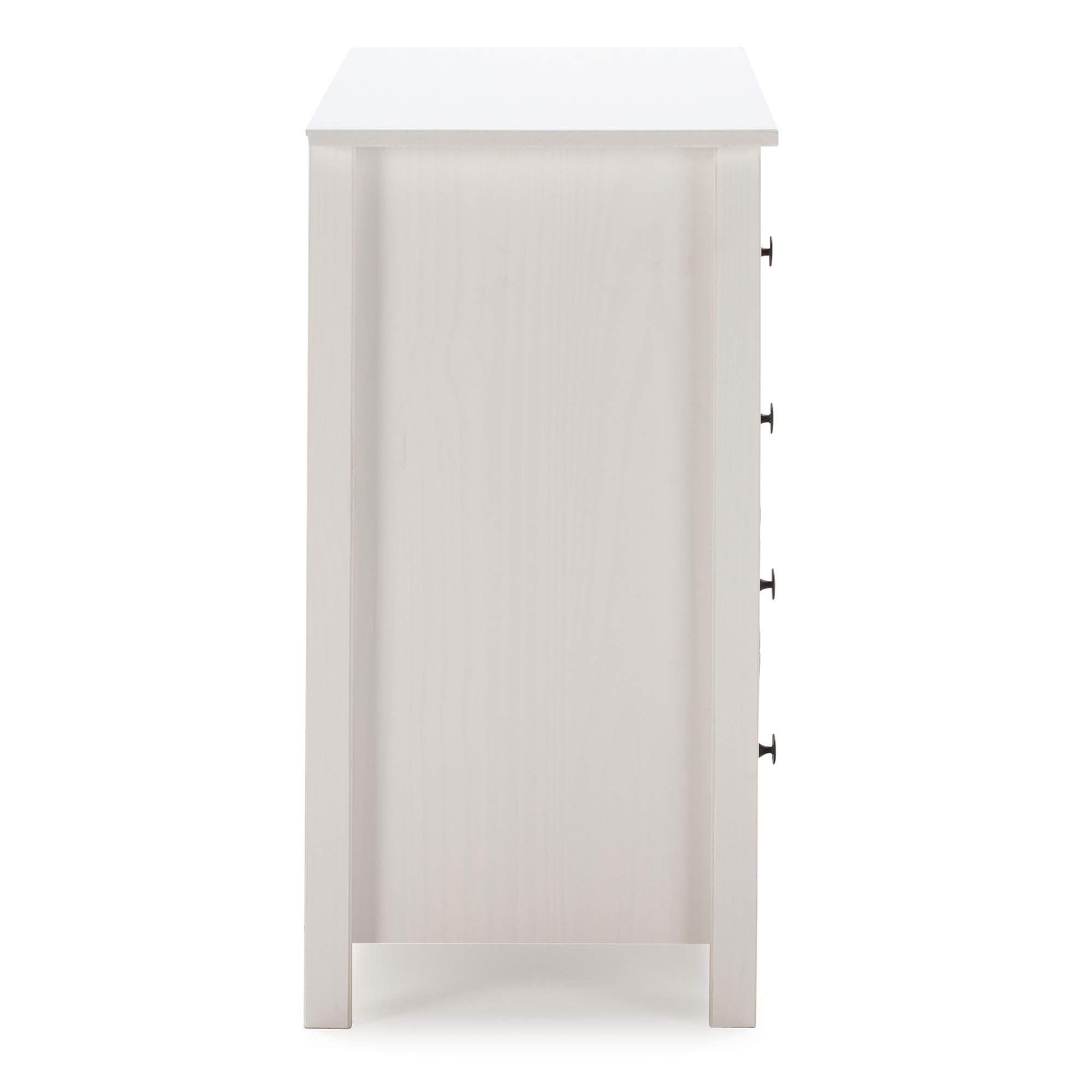 VS Venta-stock Cassettiera Magda Bianco con 5 cassetti di diversi colori, realizzato in pino massiccio