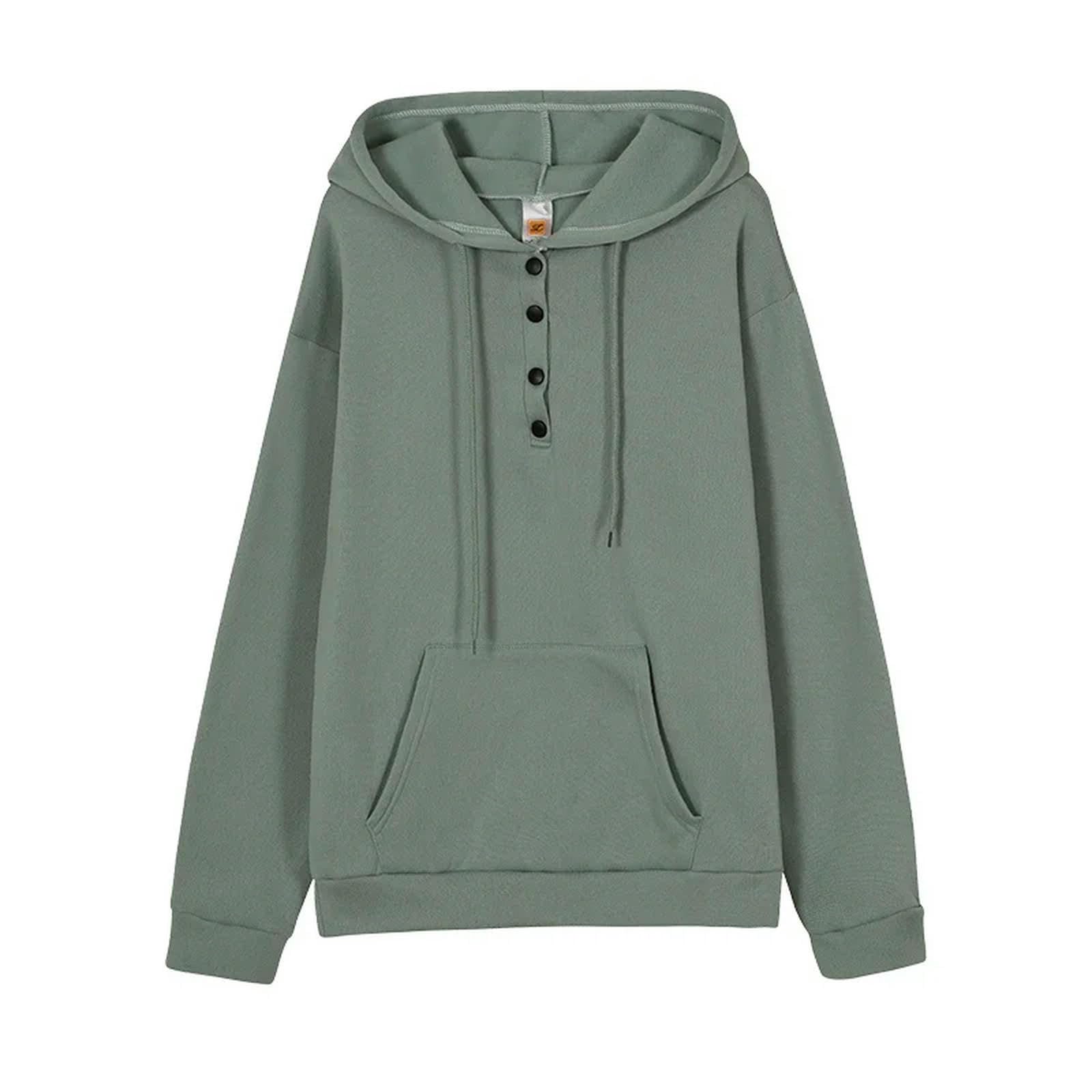 Sweat à capuche pour femme menthe en taille L avec poche kangourou