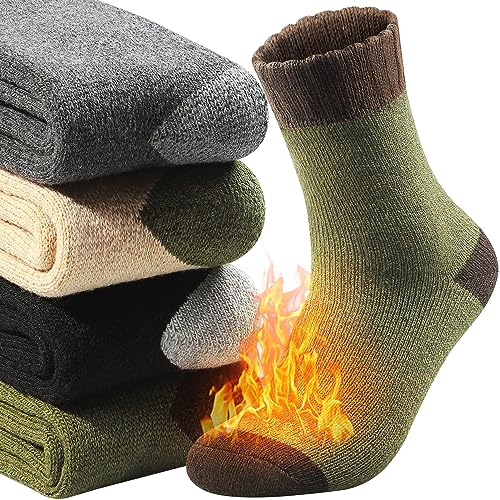 Yeblues Warme Socken Herren,4 Paar Winter Dicke Thermosocken...