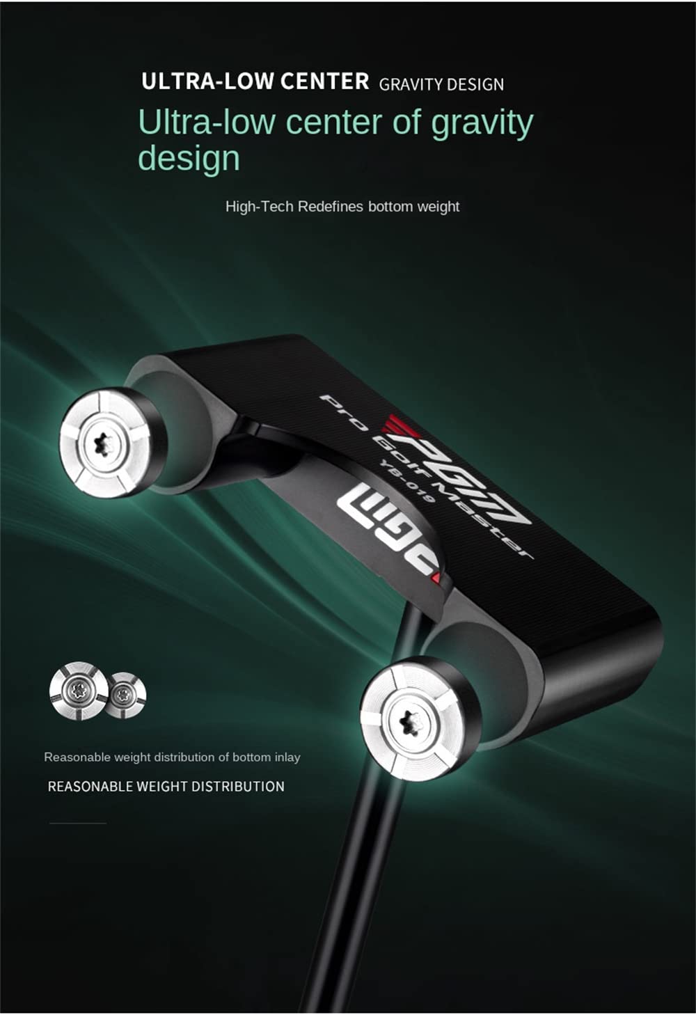 Putter de pie para palos de golf, bajo centro de gravedad, diestros, hombres y mujeres, putters de golf con punto de cruz