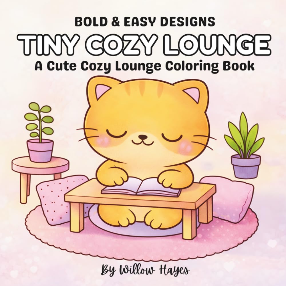 Tiny Cozy Lounge: A Cute Cozy Lounge Coloring Book: Bold & Easy Living Room Illustrations for Teens and Adults - Relaxing Lounge Scenes, Cozy Sofa ... to Color and Unwind (Tiny Cozy Coloring)