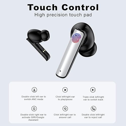Miniatura 7 de Beatvoxx Auriculares con cancelación activa de ruido. Controlador de 0.512 in, baja latencia 38 ms, Bluetooth v5.3+EDR con IPX6 resistente al sudor