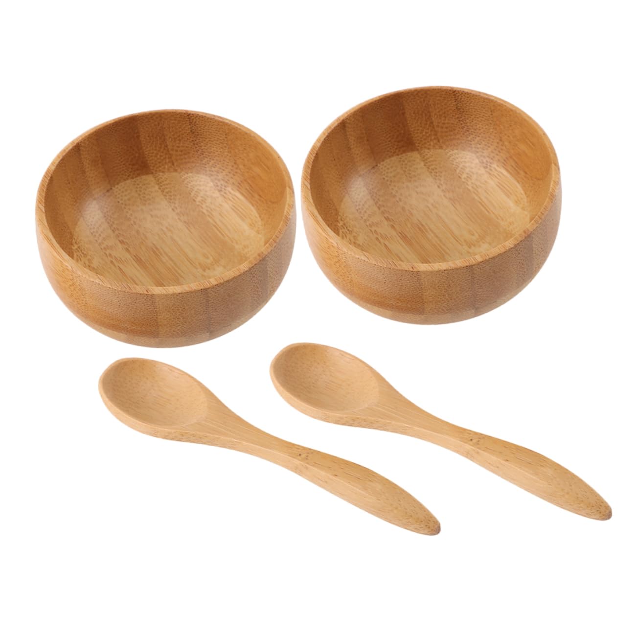 Mikinona 2sets Facial Mask Mixing Bowl Bamboo Bowl Spoon Eco-friendly Diy Skincare Tools Travel-friendly