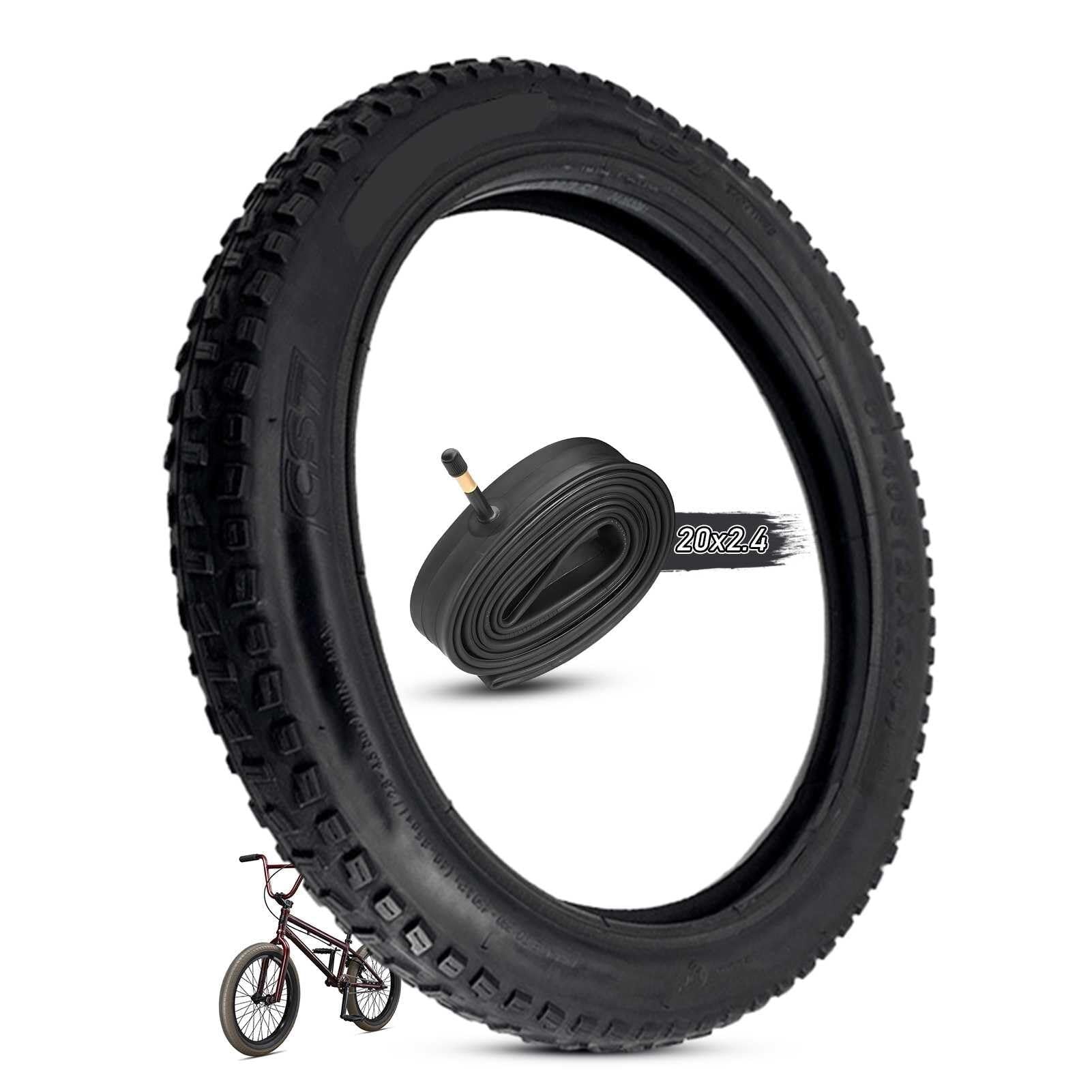 20/2.4 Opona Rowerowa z 20-2.4 Wzorem Terenowym 40-65PSI Odporna na Przebicia 20 2.4 Opona BMX MTB Składany Rower