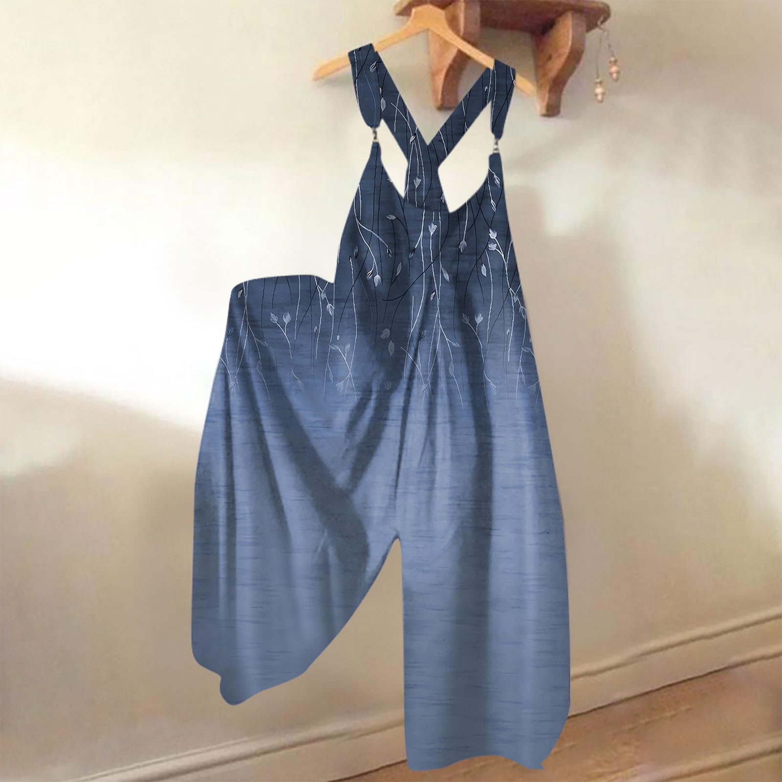 Salopette Donna A Gamba Larga Tuta con Tasca Vestibilità Ampia Tute Estive Boho Pagliaccetto Senza Maniche con Spalline Salopette Premaman Donna Tutina da Spiaggia Regalo per la Festa Della Mamma