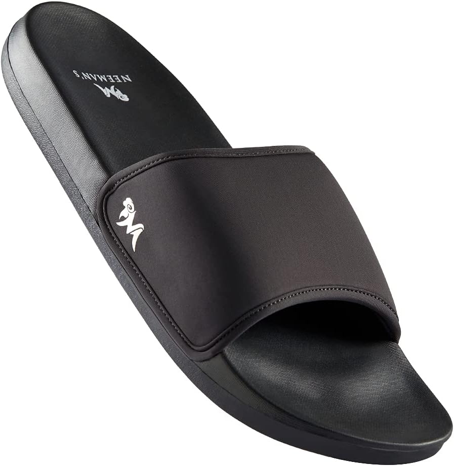 Eco Slides for Women | Natural Rubber Lightwear Slippers (Coal Black)