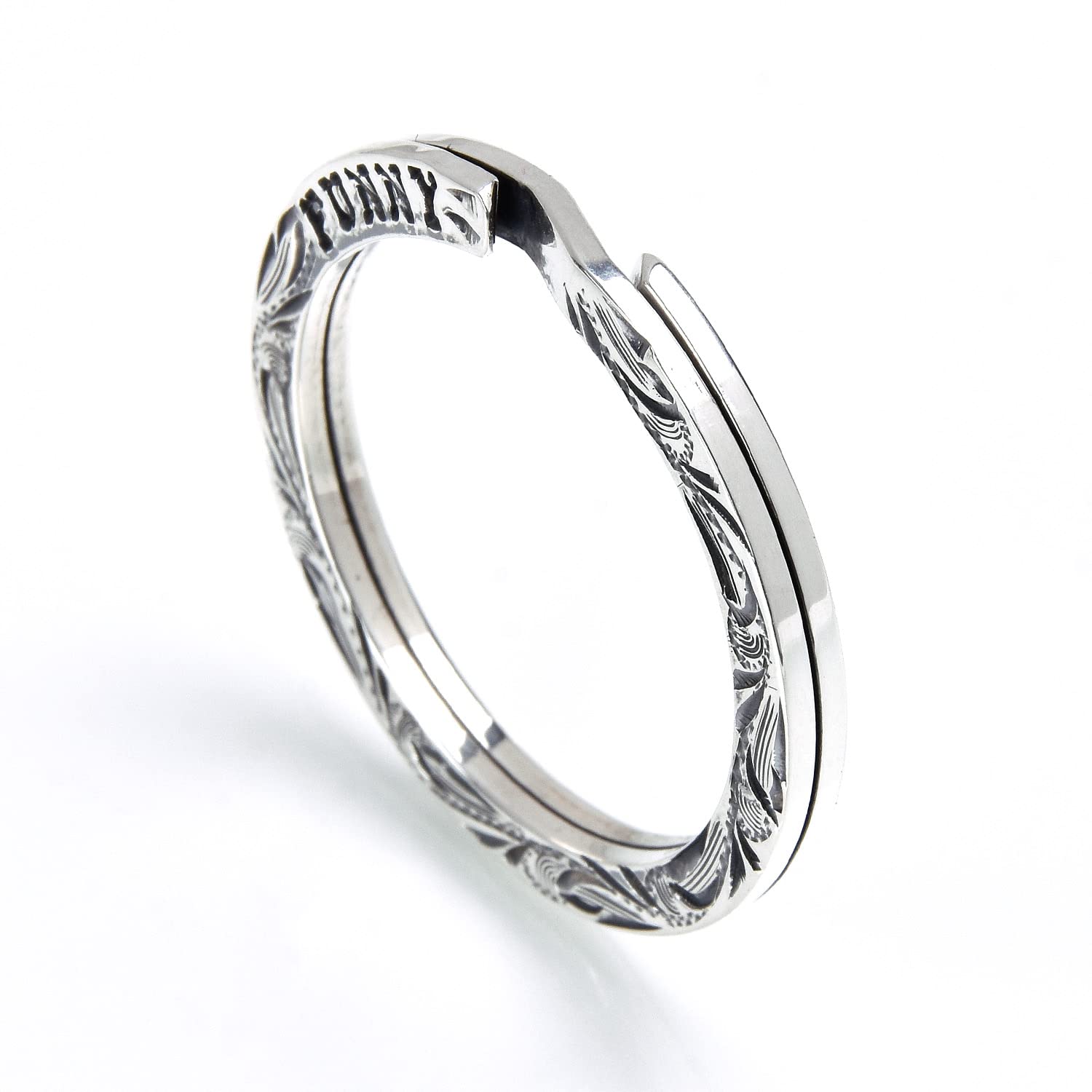 Amazon.co.jp: [ファニー] エングレーブ・ダブルリング キーリング