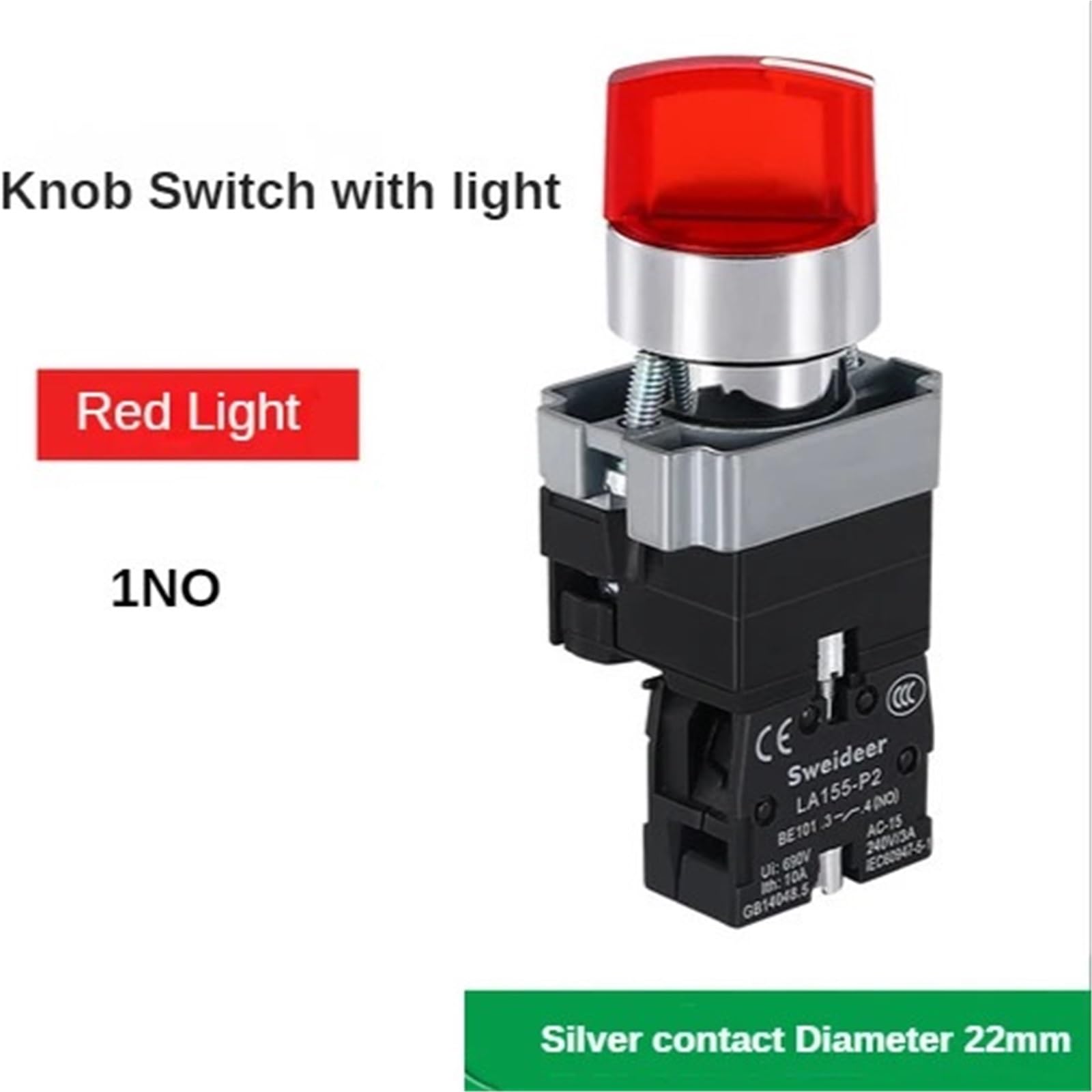 Interruttore a manopola da 22 mm, pulsante, luce LED, interruttore rotante, a scatto momentaneo, 2/3 posizioni, interruttore di alimentazione ON/OFF, 6 V, 12 V, 24 V, 220 V, 380 V, 110 V, TURN